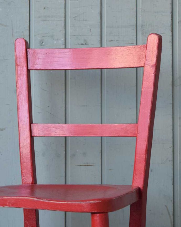 イギリスで出会ったアンティークペイント椅子、赤い色のチャイルドチェア(k-1364-c)｜アンティークチェア・椅子