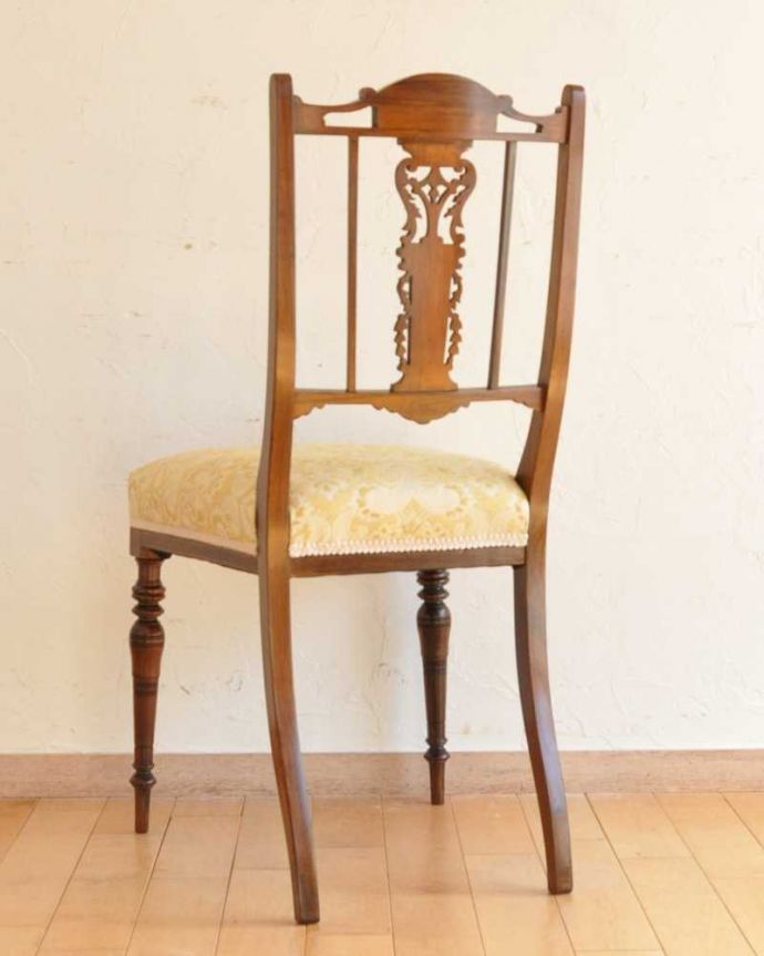 英国輸入アンティークチェア 美しい背もたれのインレイドチェア K 14 C アンティークチェア 椅子