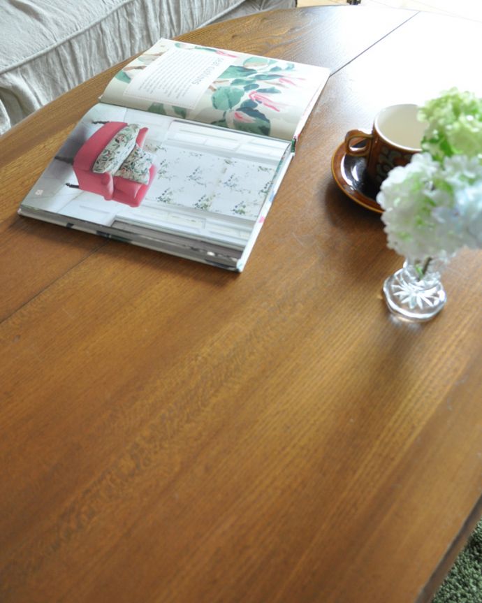 アンティークのテーブル　アンティーク家具　３タイプにサイズ調整が可能！アンティークゲートレッグコーヒーテーブル。木目も美しいテーブル。(k-1697-f)