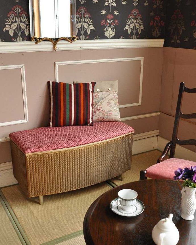 アンティーク｜ロイドルーム　アンティーク チェア　イギリス輸入のアンティーク家具、とっても便利なロイドルームボックスチェア（ベンチボックス）。和室にもよく似合います。(k-1741-f)