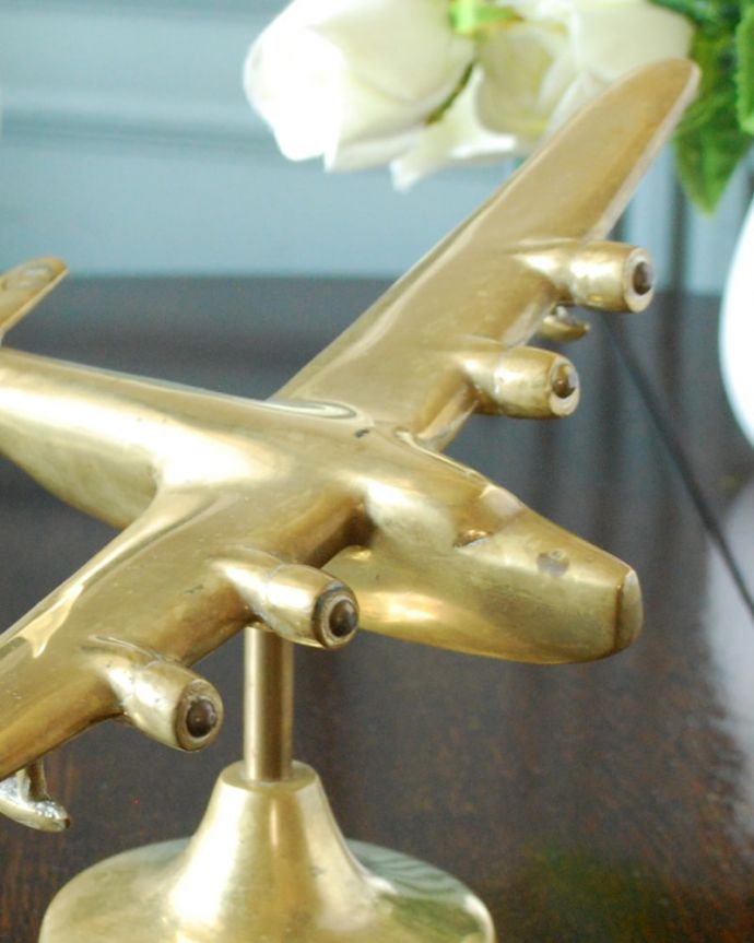 英国からのアンティーク雑貨、真鍮製のアンティークエアープレイン（飛行機）