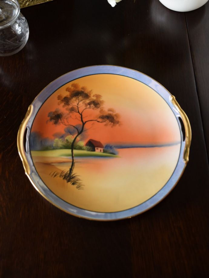 ノリタケ・１９０６年〜１９２１年・英国輸出向け・風景絵皿・１５.８cm