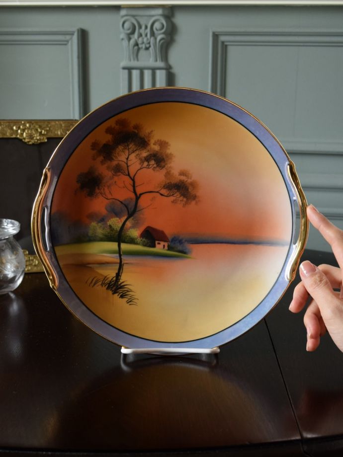 ノリタケ・１９０６年〜１９２１年・英国輸出向け・風景絵皿・１５.８cm