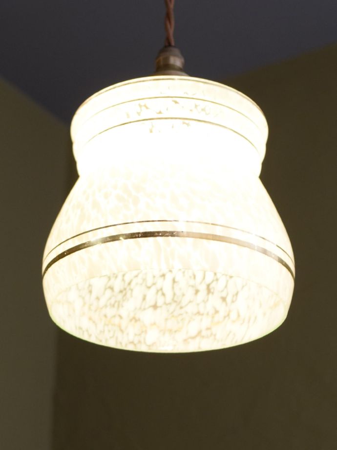 イギリスのアンティーク照明、アールデコデザインがおしゃれなガラスシェード(コード・シャンデリア電球・ギャラリーなし)(k-5595-z)｜照明おしゃれ
