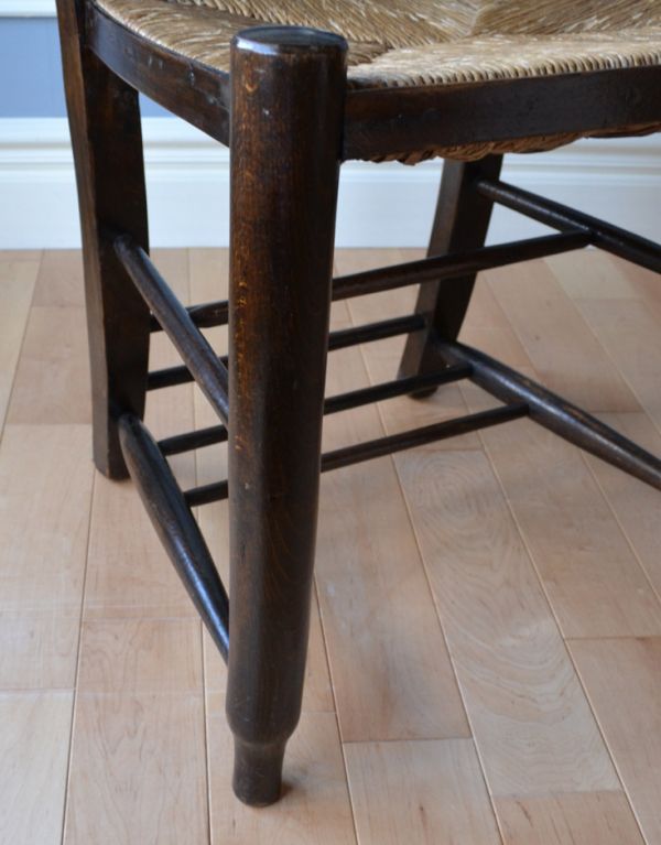 アンティークの椅子、珍しい編み座のチャペルチェア(k-960-c)｜アンティーク チェア