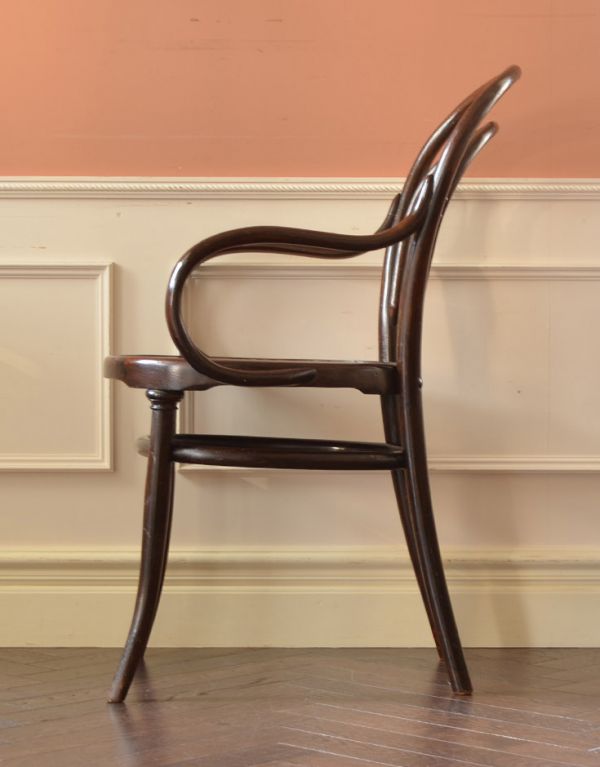 英国のかっこいい椅子、アーム付きのアンティークベントウッドチェア(k ...