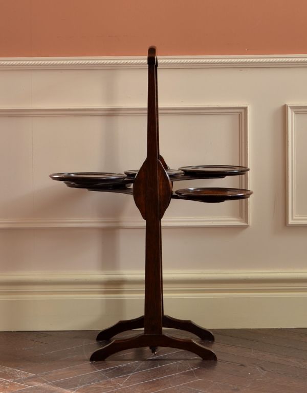 ロイドテーブル　アンティーク家具　ティータイムに使える小ぶりなアンティークのケーキスタンド（テーブル）。サイドから見るとこんな感じ。(k-976-f)