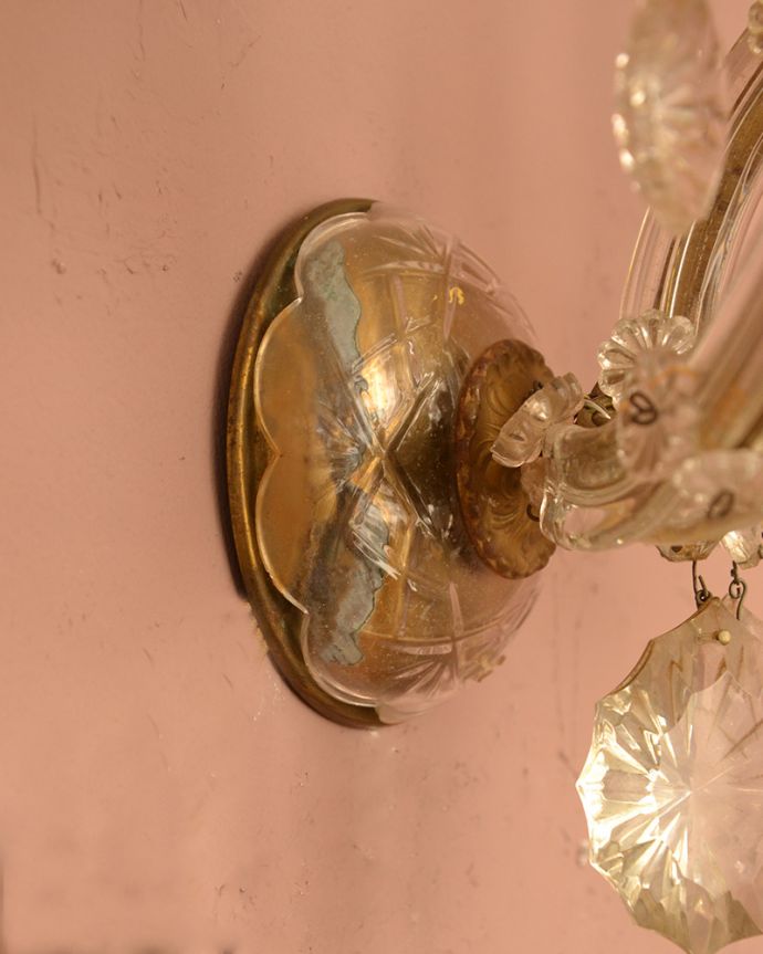 壁付けブラケット　照明・ライティング　フランスのアンティーク壁付け照明、お洒落なウォールシャンデリア（Ｅ17シャンデリア球付）。。(m-1061-z)