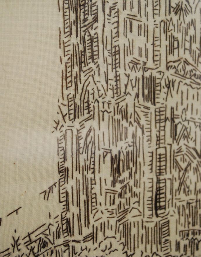 木の雑貨　アンティーク雑貨　刺繍で描かれた「Beverley Minster」英国で見つけたフレームの額絵。イギリスの「ビバリー大聖堂」を描いた一枚です。(m-1389-z)