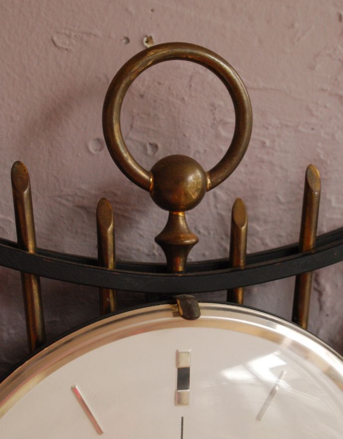 時計・スケール・カレンダー　アンティーク雑貨　パリの時計メーカーJAZ社の壁掛け時計（ウォールクロック）。オシャレな文字盤。(m-1474-z)