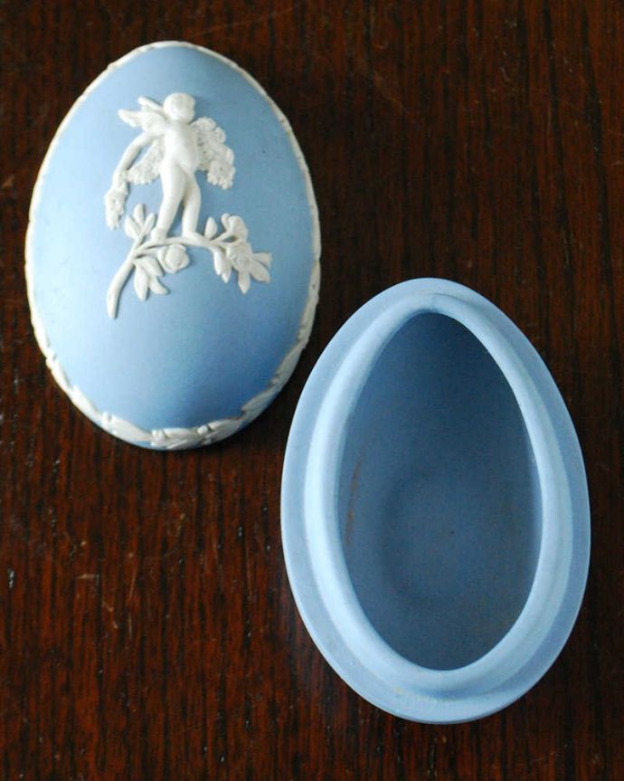 ◎ウェッジウッド ジャスパー イースター卵 1981 小型卵形蓋物◎ - 工芸品