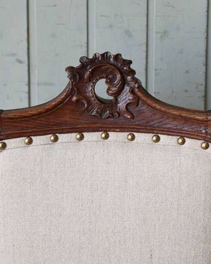 彫刻も美しい、ルイ15世様式のアンティークフレンチチェア（ウォルナット材）(m-414-c)｜アンティークチェア・椅子