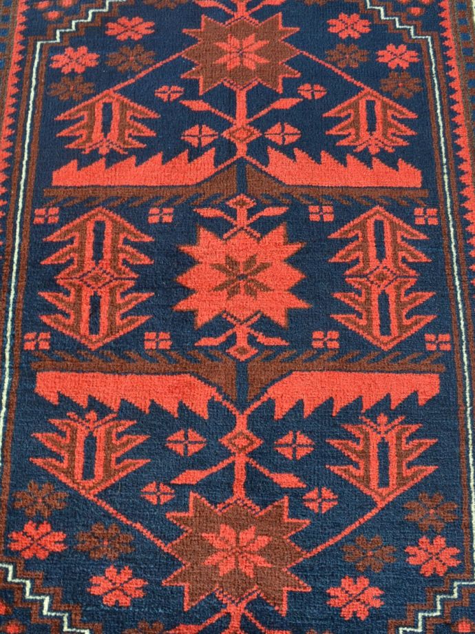 ビンテージのおしゃれな絨毯、色が美しいバルケシルのトライバルラグ(m 