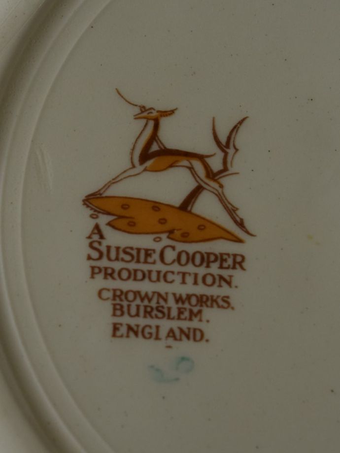 スージークーパー（Susie Cooper）のビンテージ食器、ドレスデンスプレイのディナープレート