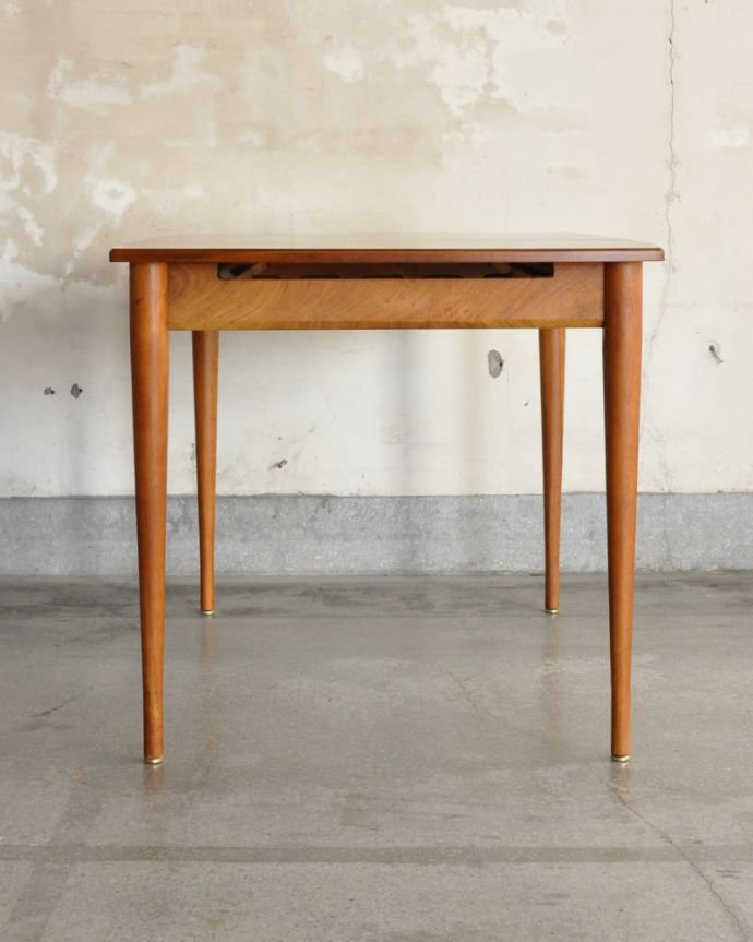 アンティークのテーブル　アンティーク家具　60ｓ　エクステンションテーブル　こちら側も、もちろんキレイです。(m-689-f)