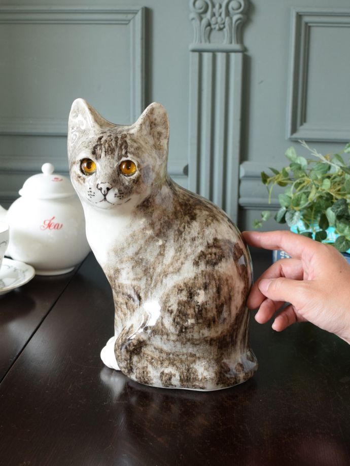 ハンドメイド 木の枝で作った猫のリングスタンド - 指輪・リング