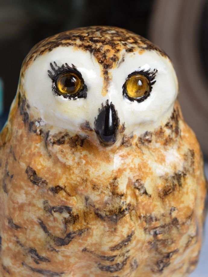 イギリスから届いた陶磁器のふくろう、まつ毛が可愛いウィンスタンレイオウル（WINSTANLEY OWL）