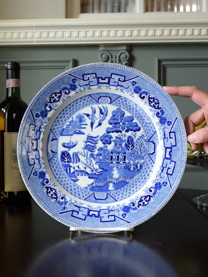 ウェッジウッド（Wedgwood & Co Ltd）のアンティーク食器、ウィローパターンのプレート