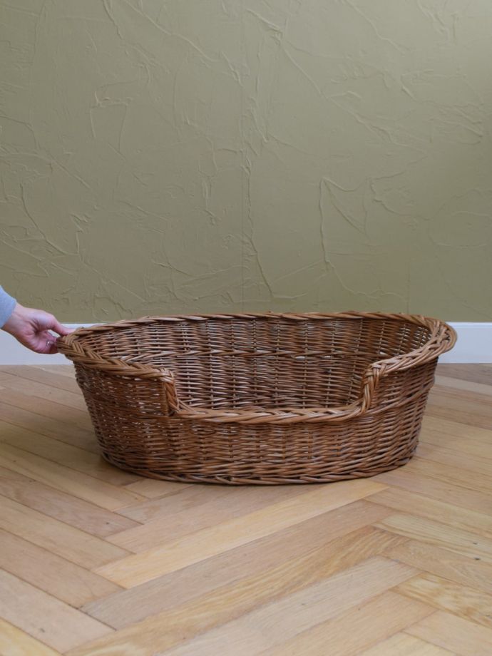 アンティークバスケット フランスアンティーク取手付木製バスケット2(aw024-088)<span