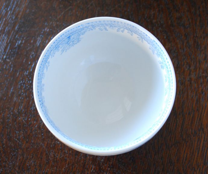 バーレイ食器　インテリア雑貨　英国輸入雑貨　バーレイ社のシュガーボウルＭ（ブルーアジアティックフェザンツ）。内側のフチにも模様が描かれています。(n1-195)