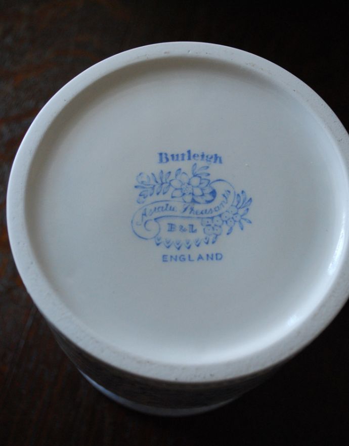 バーレイ食器　インテリア雑貨　英国輸入雑貨　バーレイ社のCOFFEEキャニスター（ブルーアジアティックフェザンツ）。可愛いバックスタンプが付いています。(n1-209)