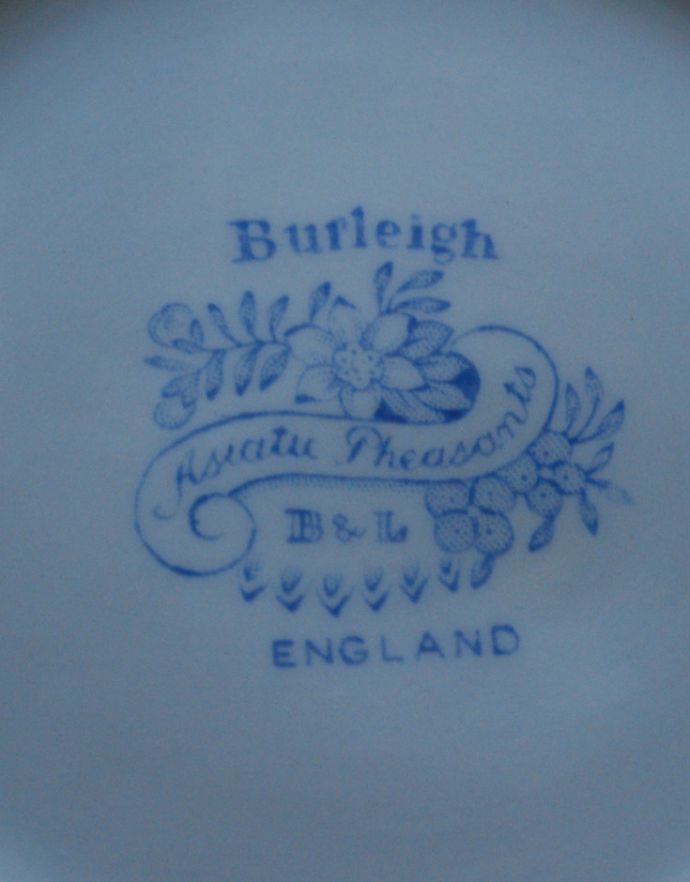 バーレイ食器　インテリア雑貨　英国輸入雑貨　バーレイ社のプレーンキャニスター（ブルーアジアティックフェザンツ）。可愛いバックスタンプが付いています。(n1-252)