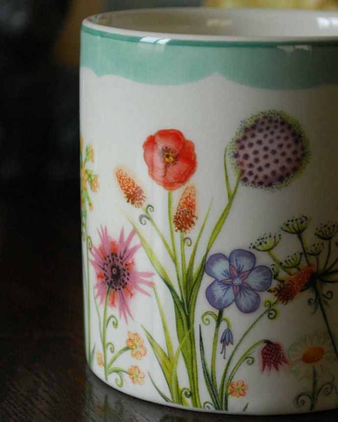 バーレイ食器　インテリア雑貨　英国輸入雑貨　バーレイ社のマグカップ（ハイグローブ・コロネーションメドウ）。自然の鮮明な色と生き生きした様子を表現しています。(n1-276)