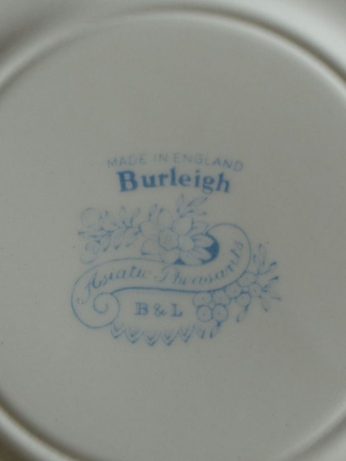 英国バーレイ社の陶磁器、ブルーアジアティックフェザンツのパスタ 