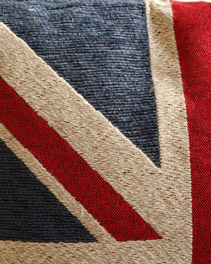 ファブリック（布）雑貨　インテリア雑貨　イギリス国旗のクッション（イングランド）45×45。大人っぽい抑えたカラーでイギリスの国旗を表現しています。(n10-013)