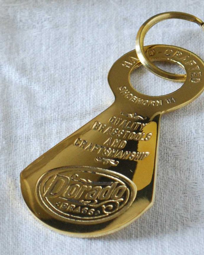 玄関雑貨　インテリア雑貨　真鍮製の携帯シューホーン（TYPE1）。キラッと光る真鍮素材。(n15-046)