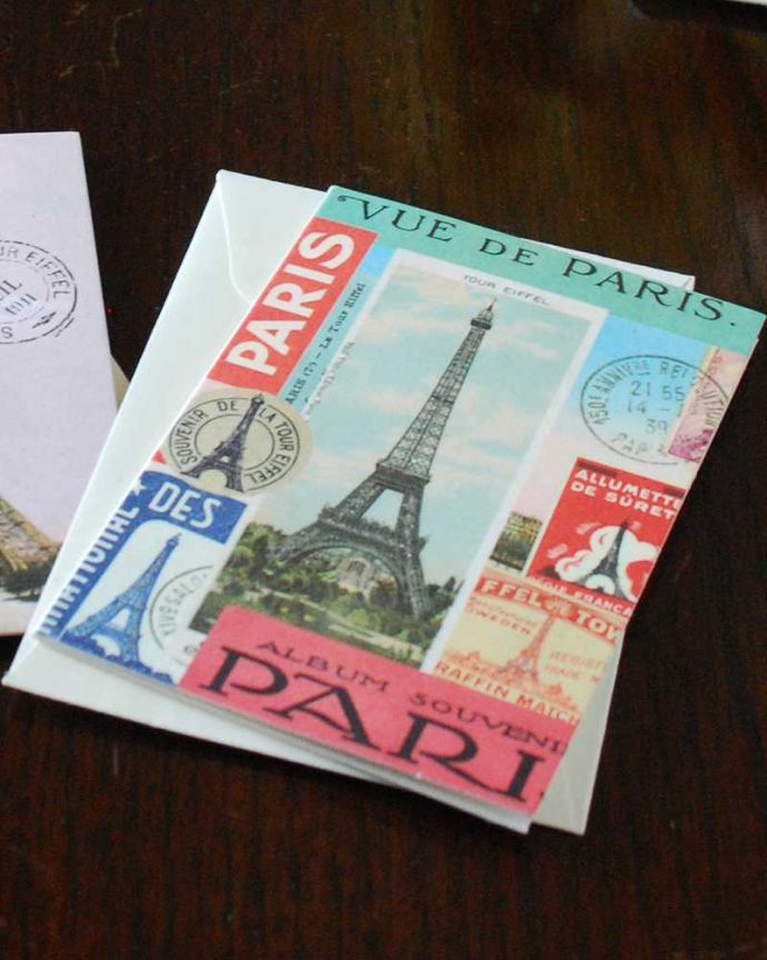 その他インテリア雑貨　インテリア雑貨　カバリーニ社の封筒付きメッセージカード（2セット）。イタリア製の上質な紙にプリントされています。(n18-311)