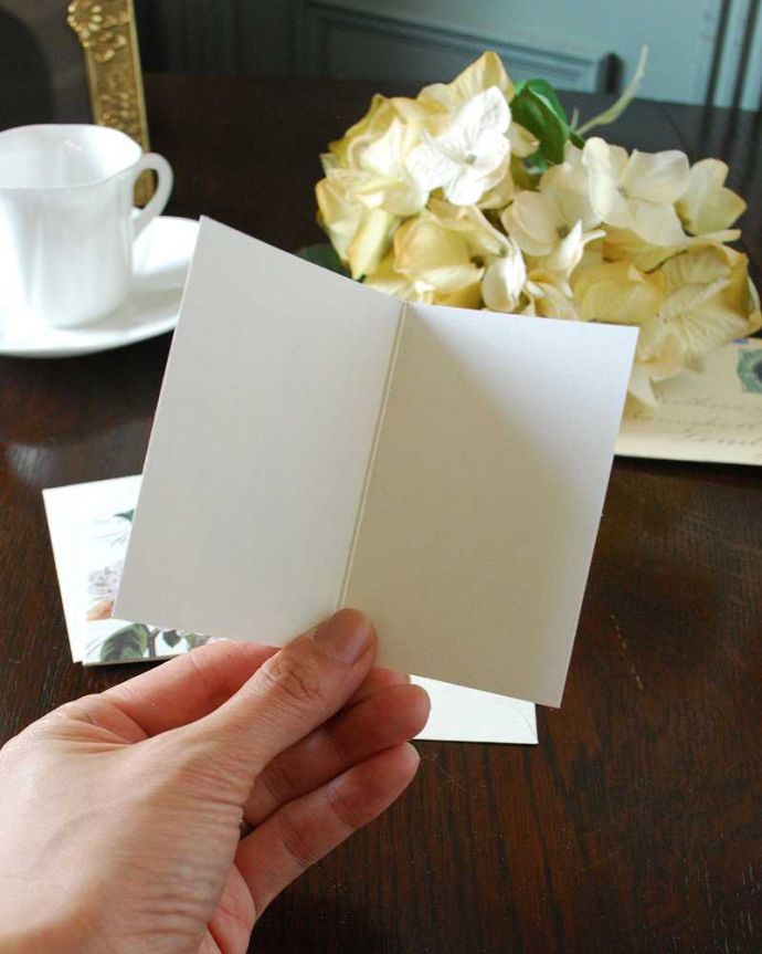 その他インテリア雑貨　インテリア雑貨　カバリーニ社の封筒付きメッセージカード（2セット）。カードは２つ折りタイプです。(n18-312)