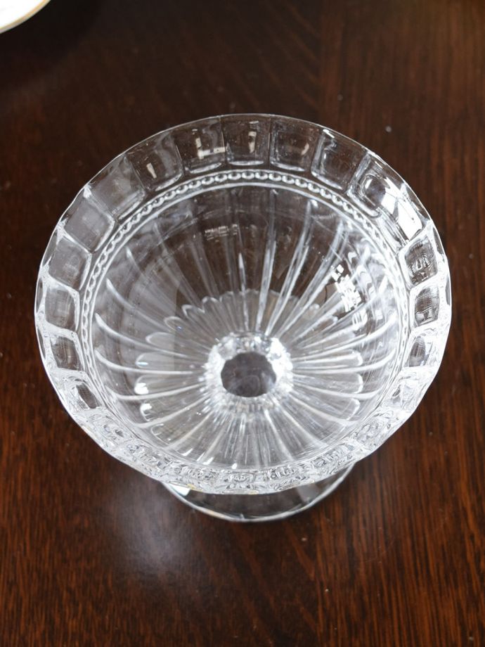 アンティーク風のガラス食器、おしゃれなガラスのコンポート(n2-079 