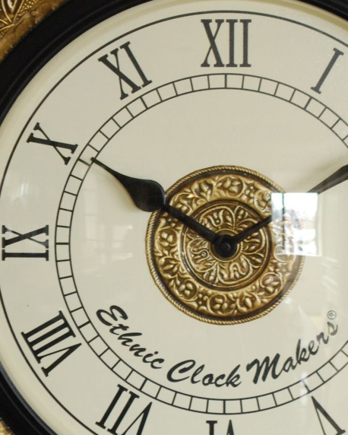 アンティーク調のおしゃれな時計 キラッと輝く絵になるウォールクロック 掛け時計 N8 092 インテリア雑貨