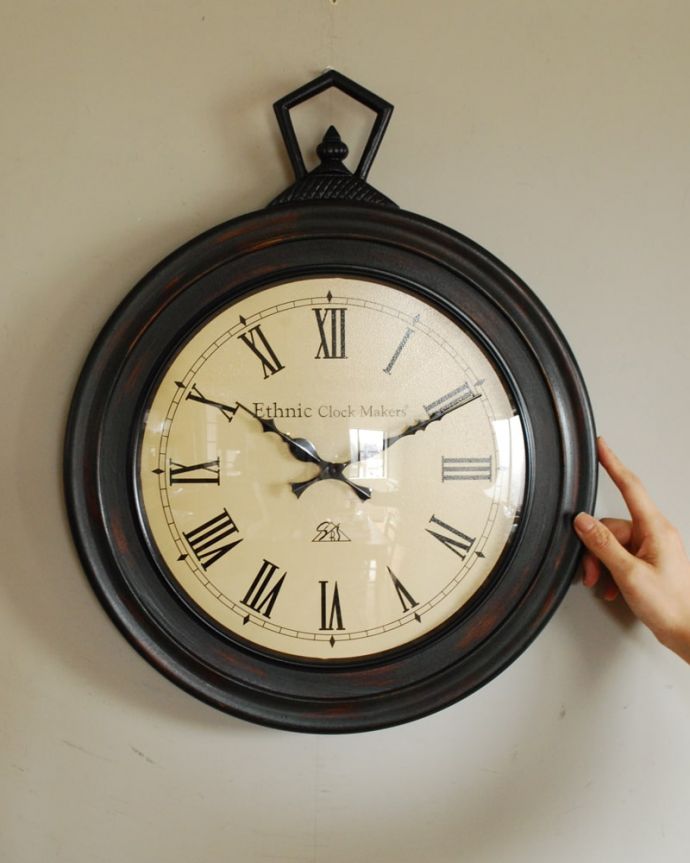 Lubbock Wall Clock 掛け時計 陶器 ネイビー 音がしない - インテリア時計