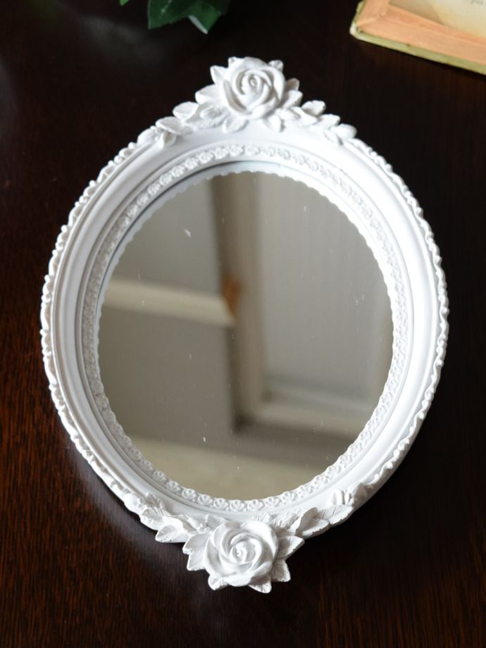 ヨーロッパ調アンティーク　アイアン製　手作り　薔薇の鏡
