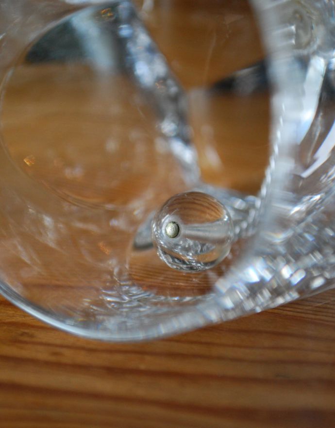 オブジェ、ベル　アンティーク雑貨　きらきら輝くガラスのディナーベル、アンティークプレスドグラス。澄んだ音色が楽しめます。(pg-3146)
