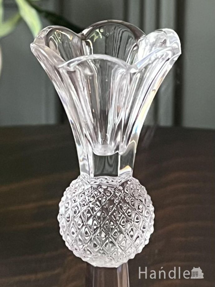 アンティークガラスのキャンドルスタンド