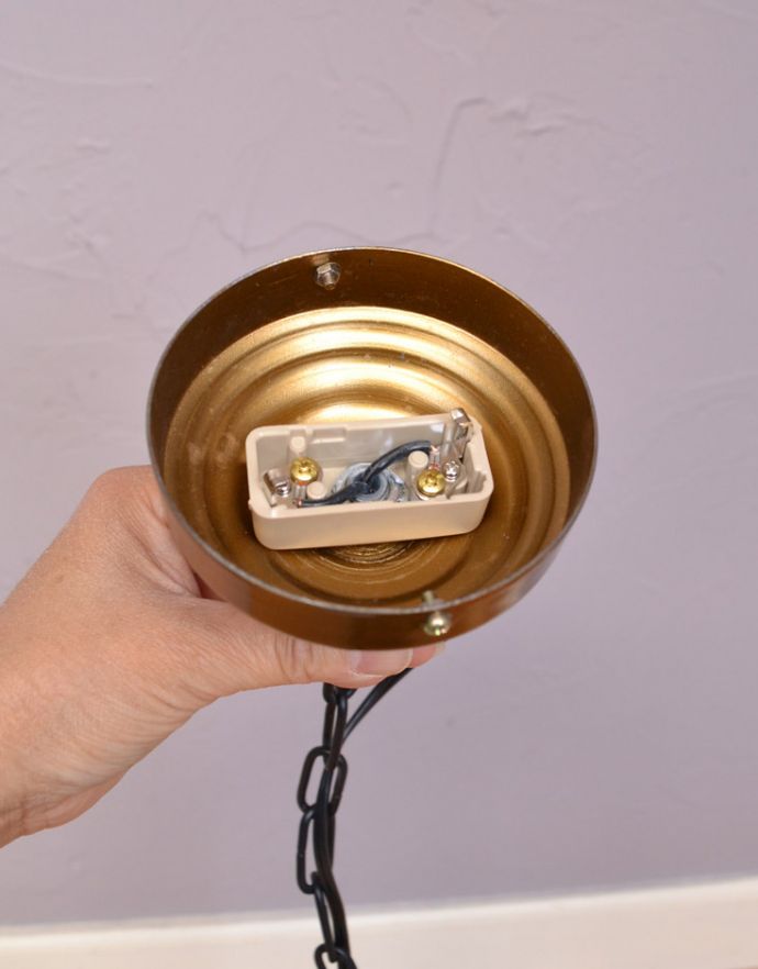 コントワールドファミーユ　照明・ライティング　コントワール・ドゥ・ファミーユのサスペンション　メタルノワール（電球なし） 。カバーの中はこのような感じになっています。(pl-152)