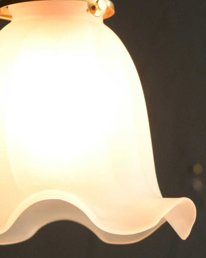 ペンダントライト　照明・ライティング　ふんわりと女性らしい優しいシルエットのペンダントライト（コード・シャンデリア電球・ギャラリーA付き）。。(pl-248)