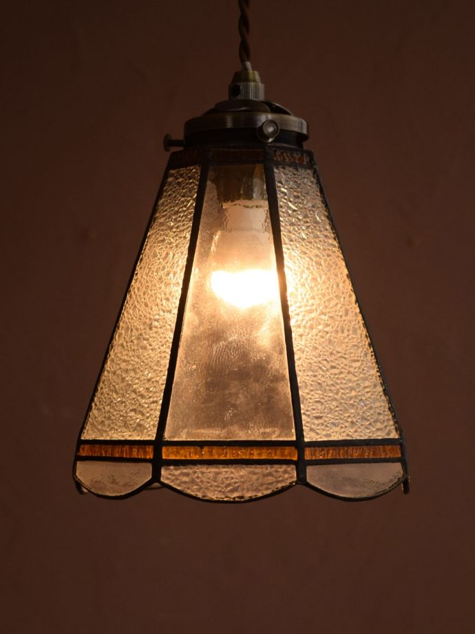 アンティーク調のおしゃれな照明、レトロな雰囲気のペンダントライト(アンバー・E17型LED電球付き・コードセット)