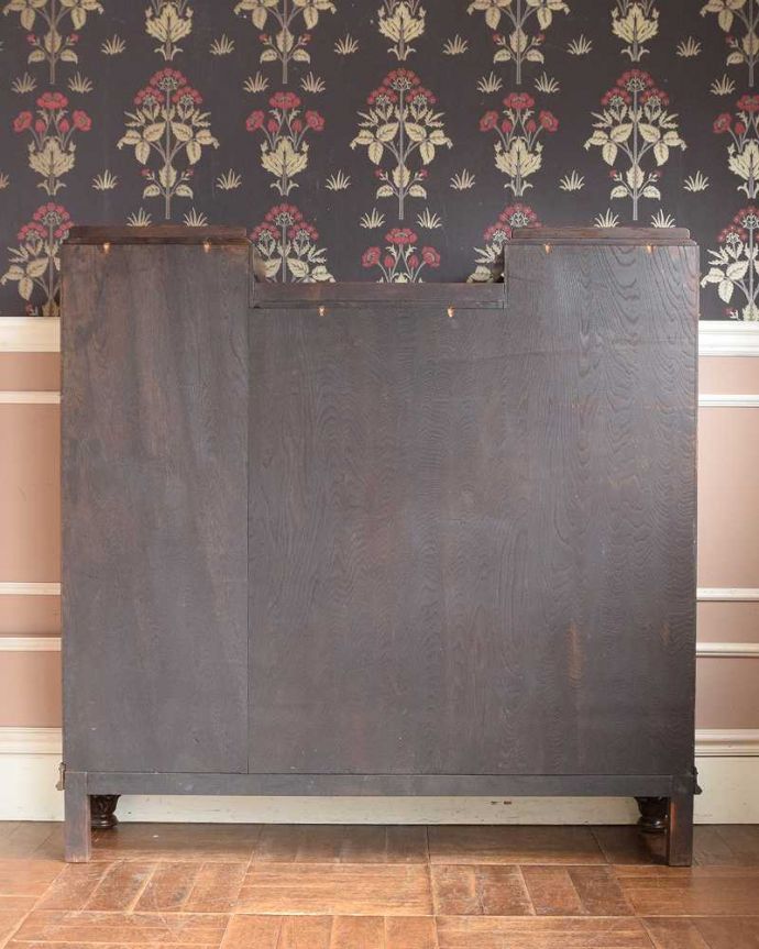 ビューロー　アンティーク家具　本棚とビューローがセットになったサイドバイサイド、英国のアンティーク家具。もちろん、後ろ姿もキレイです。(q-1470-f)