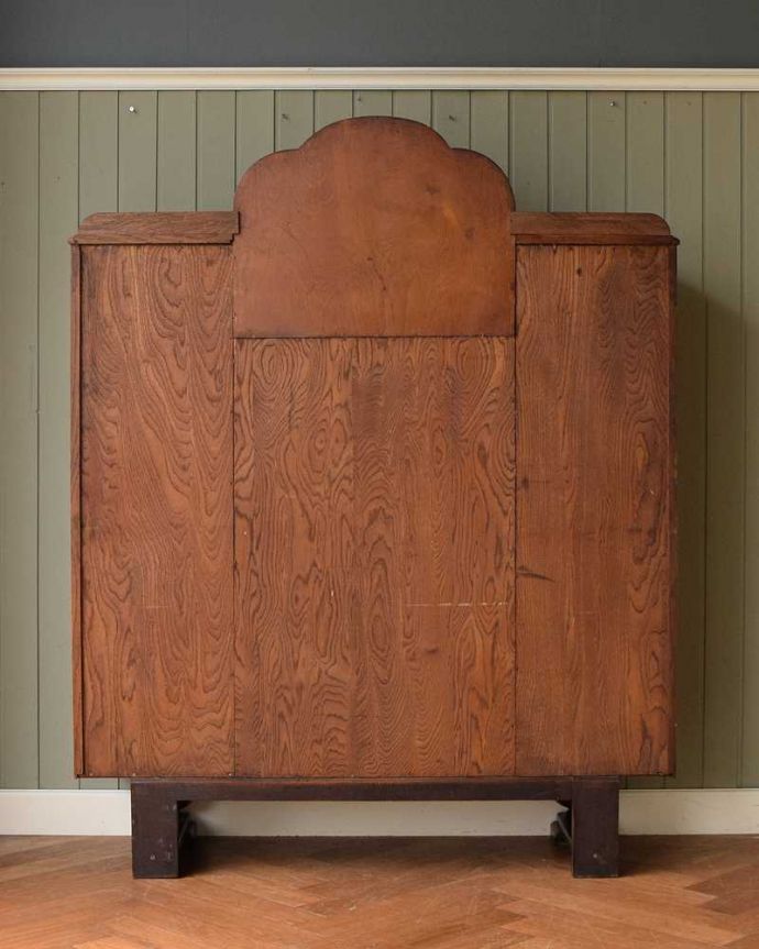 ビューロー　アンティーク家具　本棚とビューローがセットになったサイドバイサイド、英国のアンティーク家具。もちろん、後ろ姿もキレイです。(q-1657-f)