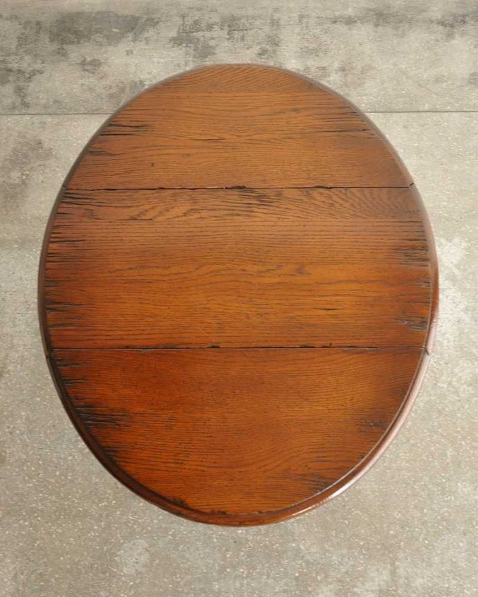 アンティークのテーブル　アンティーク家具　英国のアンティーク家具、珍しいコンパクトなサイズのゲートレッグテーブル（伸張式テーブル） 。天板の修復には自信があります。(q-1902-f)