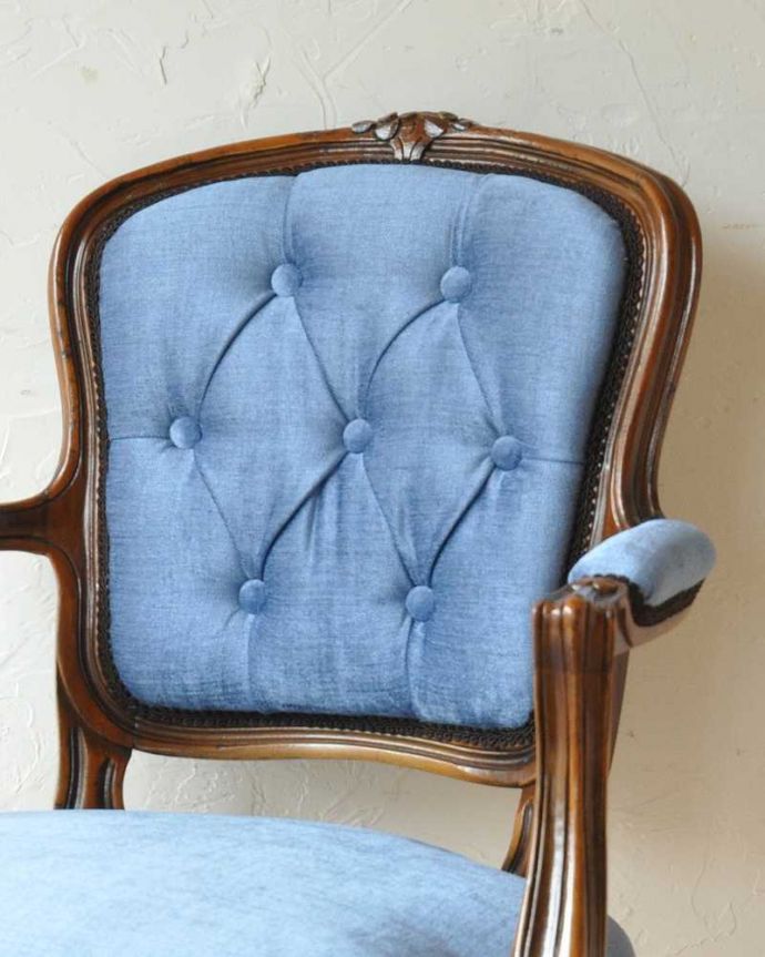 フランスのアンティーク椅子、ゆったり座れるアームチェア（サロンチェア）