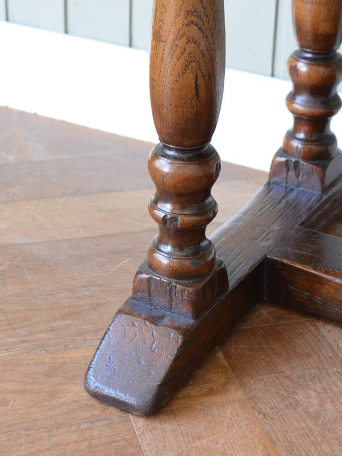 英国アンティークの伸長式テーブル、オーク材のサイドテーブル(q-2426-f)｜アンティーク家具