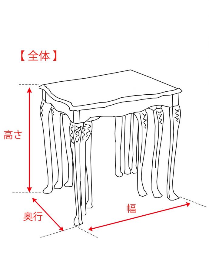 ネストテーブルのサイズ