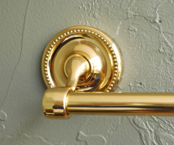 洗面・トイレ　住宅用パーツ　真鍮タオルバー （ゴールド）。ぷくぷくっとした模様もポイントです。(sa-614)
