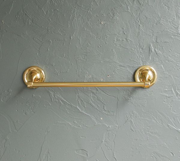 洗面・トイレ　住宅用パーツ　真鍮タオルバー （ゴールド）。艶のあるゴールドは高級感がプラスされます。(sa-614)