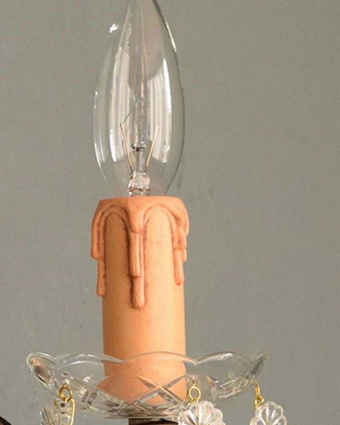 Handleオリジナル　照明・ライティング　Handleオリジナルの壁付けシャンデリアG（アンティーク色・Ｅ17シャンデリア球付）。LEDも使えます口金は100Wまで対応可能ですが、蝋管付きなので白熱球は40W以下がオススメです。(wr-029-o)